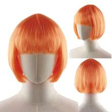 1pc Fashion Short Wig With Bangs, Multi-Color Anime Cosplay Wig, Short Straight Synthetic Bob Wig, Blonde Bob Wig With Bangs, Women's Short Blonde Wig, Suitable For Cosplay, Festivals, Anime Conventions, Celebrations, Fluorescent Multi-Color Cosplay - Multicolor - View 19