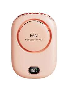 1pc Rechargeable 1800mAh Bladeless Mini Fan, Neck-Hanging Hands-Free Fan With Adjustable Lanyard And Stand, Desktop Use, 3-Speed Wind, Battery Display, Camping, Beach, Travel Accessory, Back To School Outdoor Summer Air Cooler - Neck Fan - View 10