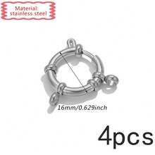 4Pcs Gold Silver Stainless Steel Spring Ring Clasps, Multi Size Sailor Clasp Connectors For DIY Bracelet Necklace Jewelry Making Findings - Spring Buckle - View 12