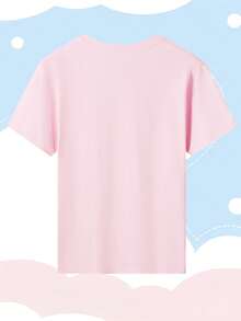 [Authentic] Minnie Mouse Print Disney Girls' Summer Round-Neck Casual T-Shirt-Perfect As A Birthday Gift, Girls' Summer T-Shirt - 粉色 - 查看 3