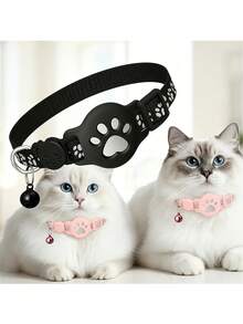 Pet Anti‑Lost Tracking Tag With Adjustable Paw‑Print Pet Collar, Works With Apple Find My App, Global Real‑Time Location Locator, Replaceable Battery & Sound Alarm Tracker, For Cats & Small Dogs, Only Compatible With IOS Devices - Multicolor - View 2