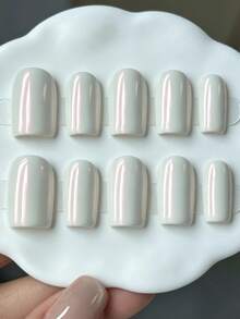 Shecass 10pcs Handmade Nails Press On Nails Short Nails For Summer Vacation Graduation Party - Multicolor - View 2