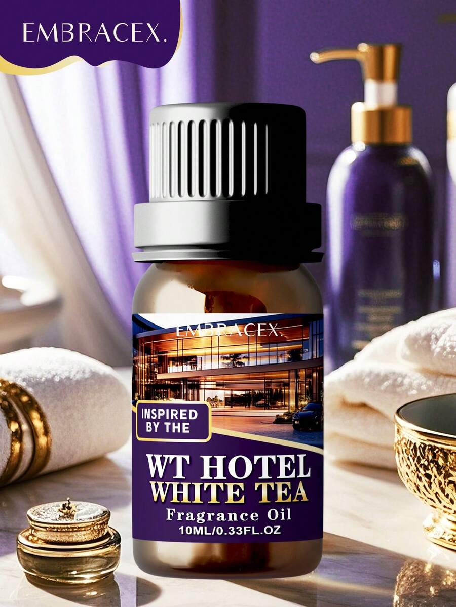 10ml Hotel Fragrance Oil White Tea Luxury Scented Oil Car Air Freshener Aromatherapy Oil Reed Diffuser Indoor Deodorizer Car Fragrance Oil Five-Star Hotel Experience Scent Holiday Essential Candle Making Diffuser Humidifier