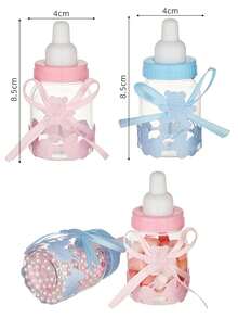 12/24Pcs Shower Party Small Gift Pink Blue Bottle Candy Box, Baby Gift Party Small Gift, Party Cake Table Decoration, Party Supplies - Multicolor - View 3