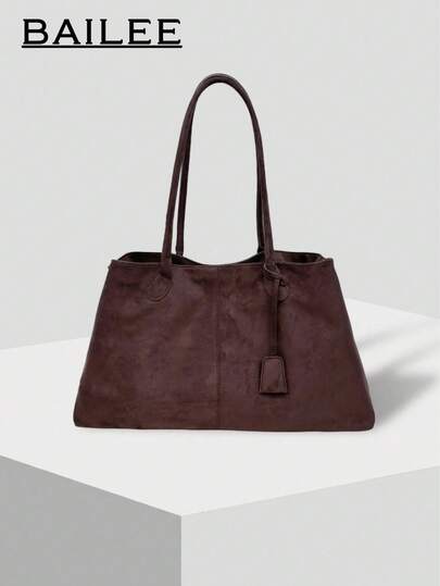 BAILEE Túi Dumpling/Túi Tote da PU mờ màu trơn phong cách tối giản, thời trang, có khóa nam châm gấp gọn. Phù hợp phối đồ và làm quà tặng.