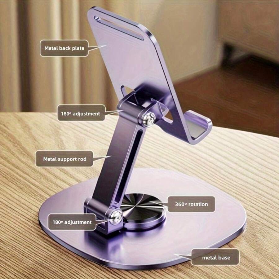 Desktop Phone Holder, Cute Metal Silver Phone Holder Desktop Accessory, Compatible With All Phones, School Supplies