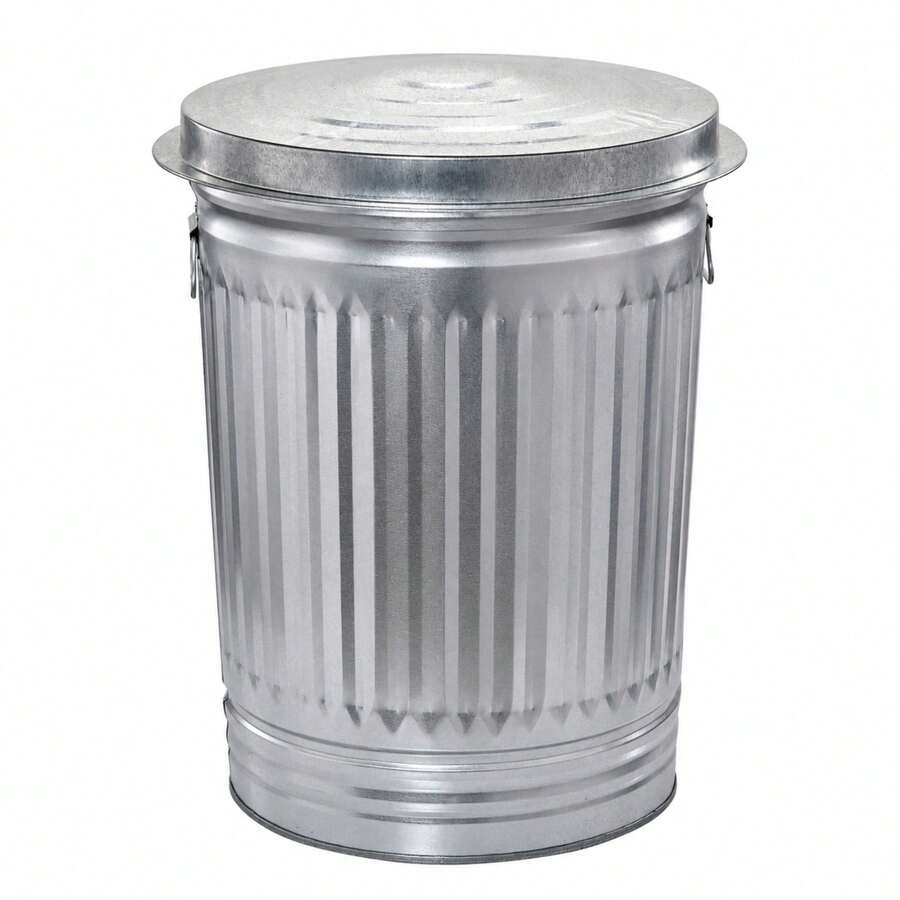 31-Gallon Steel Trash Can, Large Metal Garbage Bin With Durable Body And Classic Outdoor Style For Kitchen, Garage, Patio, Yard And Commercial Waste Storage - 31 Gal - View 1
