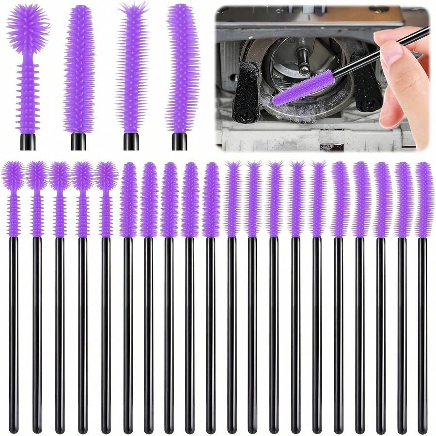20pcs Machine Cleaning Brushes, Reusable Dense Bristle Cleaning Brushes, Suitable For Sewing Machine Interior And Bobbin Area, Sewing Machine Cleaning Tool For Every Crevice - Multicolor - View 1
