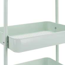 Charcoal 3-Tier Rolling Kitchen Cart With Wheels Storage Trolley For Home Office Bathroom Organization - Mint Green - View 6