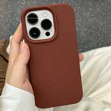 液態矽膠 3 層全覆蓋軟橡膠手機殼適用於 iPhone 17 Pro 17 Pro Max 17，清新夏季配色，防震保護殼配耐刮微纖維內襯，相容於 13 11 16 Pro Max 15 14 Plus 12 Mini XS Max 7 8 Plus - 栗子棕 - 查看 6