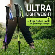 Ultra-Lightweight Folding Adjustable Hiking Pole With Lock, For Outdoor Camping And Trekking - Multicolor - View 8