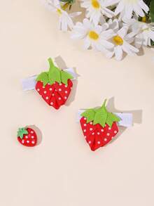 4pcs/2pcs Cute Multicolor Strawberry Hair Clips,Dopamine Side&Bangs Clips,Fashion Hair Accessories Gift For Girls Teens School,Summer Vacation&Photos Wear - Multicolor - View 13