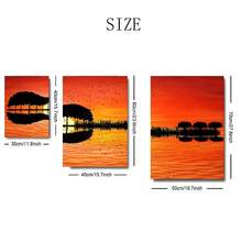 3 Panel Guitar Tree Lake Sunset Posters Wall Arts Posters Home Decor Posters Paintings Modern Living Room Bedroom Decoration Optional Framework - Multicolor - View 10