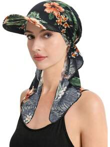 ZLYC Chemo - Gorros para Mujer, con Visera y Visera preatada, para la Cabeza - verde, (Verde geométrico) - Ver 3