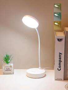 1件白色LED圓形底座按鈕檯燈，護眼閱讀燈，LED檯燈，可充電/插電可選，3種色溫，適用於宿舍、臥室、居家、小夜燈，燈罩，書燈，臥室照明，檯燈，閱讀燈，閱讀，辦公桌用品，臥室照明，無線燈，臥室燈，照明，燈，燈光，可充電電池容量：800mAh - 圓形底座檯燈 - 查看 13