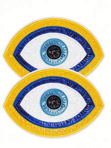 1pc/2pcs/3pcs/4pcs Blue Evil Eye Badge Polyester (Polyester) Textile DIY Embroidery Patch All Season Universal Clothing Apparel Shoes Hat Accessories - Multicolor - View 12