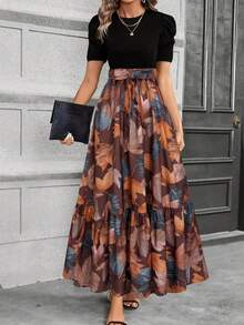 Women Long Dresses - Black and White - View 6