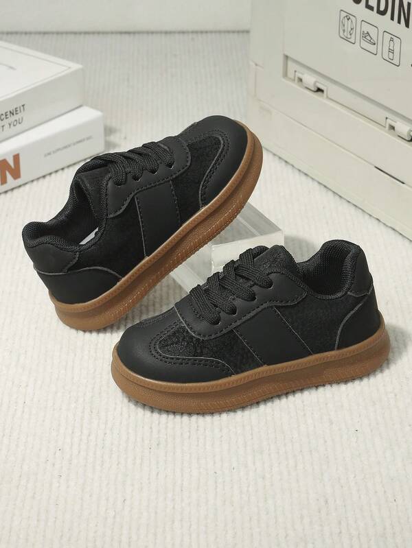 1 Pair Classic Soft Sole Anti-Slip Baby Sneakers, Spring/Autumn Unisex Toddler Caramel Sole Fashion Casual Shoes, Versatile Daily School Style