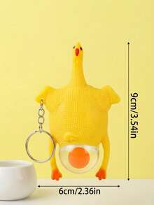 Prank Chicken Stress Relief Decor, Squeeze Out Egg Funny Novelty Stress Relief Accessory, Humorous Toy, Suitable For Birthday, Graduation Season, Halloween Party And Office Use Funny Gift - Yellow - View 4