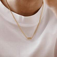 Men's Customized Name Necklace, Engraved Bead Necklace, Personalized Dad Gift, Father's Day Jewelry, Name Necklace, Gift For Him - Multicolor - View 4
