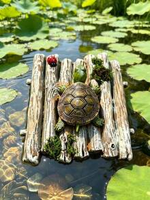 Floating Turtle And Yak Decorations With A Moss Raft Design, Perfect For Ponds And Aquariums. Waterproof And Windproof, Adding A Fun Touch To Your Water Scenery, A Great Gift For Turtle And Yak Lovers. - A - View 6