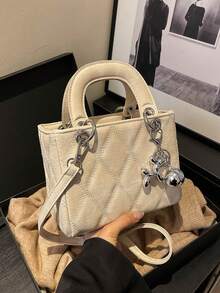 Dedoo Niche 高端 Dafei 女款包 2026 時尚輕奢熱銷新款刺繡包，手提包、單肩包與斜挎包，適用度假旅行通勤送禮派對，新娘包 - 米色 - 查看 7