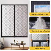 Graphene, Zipper Style, Double-Sided Square Aluminum Film, Thermal Insulation, Full Blackout, Noise Reduction, Heat Insulation, Windproof, Winter Anti-Freeze, Summer Sunshade, Privacy Curtain, No Drilling Required, Suitable For Various Windows, Multiple Sizes Available. - Thermal Curtains - View 3