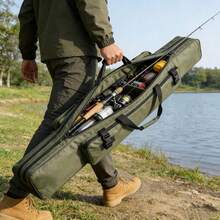 Foldable Fishing Tackle Storage Bag, Available In Multiple Sizes From 80cm To 150cm, Suitable For Fishing, Camping, Hiking, Travel-Specific Fishing Rod Storage Bag. - Double-layer Military Green Improved Banana Bag - View 2