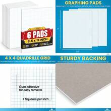 Graph Pads, 8.5" X 11", Quadrille Pad 8.5 X 11, 50 Sheets/Pad 6 Pack - Yellow - View 1