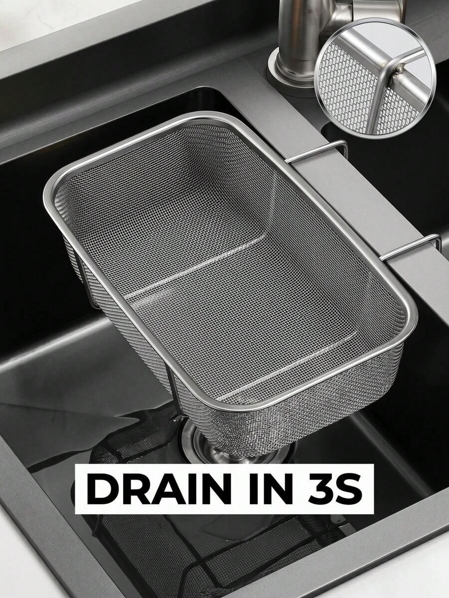 Heavy-Duty Sink Drain Basket With Extending Legs To Block Residue Rustproof Storage Rack For Urban Home Cooks Aesthetic Wash Strainer Perfect For Rinsing Fruits At Home Christmas,Kitchen Storage Racks, Kitchen Supplies, Sink Drain Baskets