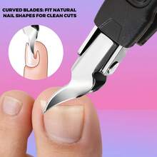 1pc 3-In-1 Oblique Large Opening Nail Clipper With Nail File, Specialized For Thick Hard Nails Of Elderly, Adult Ingrown Nail Trimmer, Portable Sharp Effort-Saving Nail Care Tool For Home Use - Specification - View 5