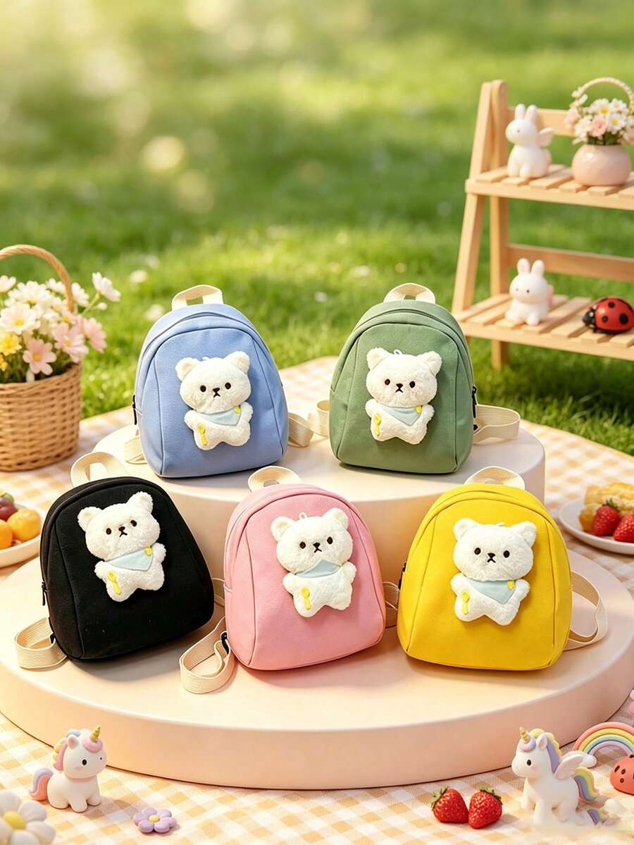 1 pieza Mochila mini de moda y linda con diseño de cremallera de nylon y patrón de dibujos animados adorable, diseño único adecuado para diversas ocasiones y uso multiusos, perfecta para actividades al aire libre, juego, ir al trabajo, etc., regalo ideal para adolescentes - Multicolor - Ver 1