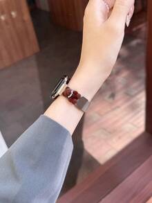 New High-Density Stainless Steel Milanese Metal Band, Compatible With Apple Series 11/10/9/8/7/6/5/4/3/2/1, SE, Ultra, Cute Magnetic Bear Decoration, 38mm/40mm/41mm/42mm/44mm/45mm/49mm, Waterproof, Breathable, Durable, Perfect Replacement Band Gift For Women, High Aesthetic Value, Practical, Watch Accessory - Silver - View 5