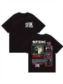 SFDK Men's Hip Hop Gothic Pattern T Shirt - Retro Design,Black, Short Sleeve T Shirt,Printed With Album Cover And Tour Details,It Is An Ideal Choice For Music Lovers,Comfortable Vintage-Style Clothing. - Black - View 1