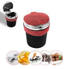 Crystal Inlaid Car Ashtray - Windproof With Lid, Fashion Design, Suitable For Cars, Trucks And Car Interior Modification Accessories - Multicolor - View 8