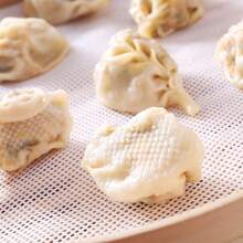 1 pieza Tapete de silicona grueso y redondo para vapor, resistente al calor alto, antiadherente y reutilizable, fácil de limpiar y lavable en lavavajillas, multiusos para cocinar al vapor dumplings, bollos bao, rollos, verduras y alimentos del hogar - Ver 6