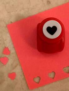 1pc Mini Cute Heart-Shaped Paper Puncher, Portable Manual Paper Embossing Tool For Handmade Paper Crafts - Multicolor - View 6