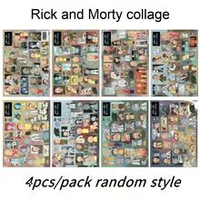Warner Bros 8pcs/4pcs Rick And Morty Mosaic Art Stickers, Creative DIY Collage Decals, Random Design. Versatile Decor Stickers For Scrapbook, Crafts, Notebook & Ornament, Funny Cartoon Craft Kits, Perfect Presents & Party Supplies For Fans.(Random Style) - Multicolor - View 13