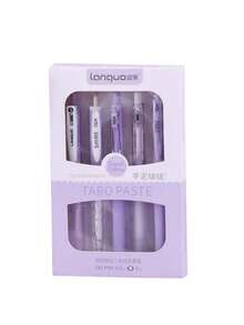 5/1pc Purple Theme Ballpoint Pen 0.5mm Tip Black Ink Retractable Quick-Dry Smooth Writing Black Gel Pen Student Exam Pen Back To School Stationery Suitable For Notes And Drawing School Office Supplies - Purple Taro Boba - View 7