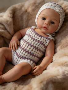 1 Pc 13 Inch Meadow Reborn Baby Girl Soft Silicone Doll With 2 Styles To Choose Lifelike & Anatomically Accurate Ideal Gift And Collectible - Multicolor - View 5