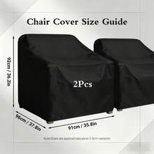 1 pieza Cubierta impermeable para silla de exterior, de poliéster, resistente a los rayos UV y al moho, protector transpirable para muebles de patio, se ajusta a sillas giratorias y mecedoras - Negro - Ver 17