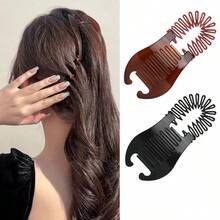 1pc/2pcs Hair Claw Women Hair Comb Banana Clip Hair Riser Claw Hair,Bun Extension - Multicolor - View 1