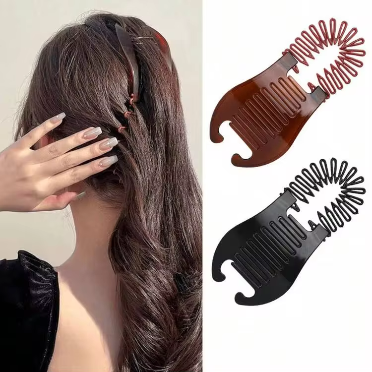 1pc/2pcs Hair Claw Women Hair Comb Banana Clip Hair Riser Claw Hair,Bun Extension - Multicolor - View 1