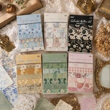 50sheets Scrapbook Paper Sticky Note Paper Non-Adhesive Material Paper DIY Scrapbooking Collage Junk Journal Aesthetics Planner Craft Paper - Paper - View 1