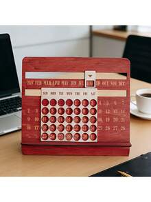 Nuevo Calendario Perpetuo de Madera Calendario de Escritorio Mensual Decoración - Multicolor - Ver 1