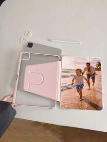 Custom Tablet Protective Case With Personalized Photo Or Group Photo, 360° Rotating Stand, Built-In Pen Slot, High-Definition Printing, Suitable For 8.3-13 Inch Tablets, Birthday/Anniversary Gift For Mom, Dad, Girlfriend, Boyfriend, Friends, Essential Travel Accessory - Multicolor - View 6