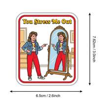 3 Inch "You Make Me Stressed" Sarcastic Humor Sticker, 90s Nostalgic Humorous Design, Suitable For Laptops, Notebooks, Water Bottles, Cups, Journals, Perfect Gift For Students, Teachers, Office Workers, Creative People, Millennials And Daily Chaos Survivors - Multicolor - View 9