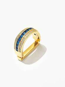 1PC Men's Inlaid Blue Zirconia Tie Clip, Double Row Crystal Rhinestone Necktie Bar Pin, Tie Clasp For Suit Business Wedding Formal Occasions - Multicolor - View 10