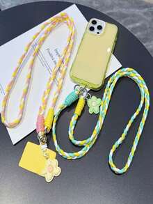 2/1pc Adjustable Multicolor Nylon Phone Lanyard Durable Fashionable Short Cord,Polyester Phone Lanyard Detachable Hook Shoulder Strap Suitable For Outdoor Sports,Travel And Daily Use Anti-Lost Strap,Mobile Keychain Phone Case Accessory Phone Strap ﻿ - Multicolor - View 8