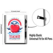 1 Set Teacher Theme Exquisite Spiral Coil Notebook Set, Cover Decorated With Red Apple, Rainbow And Other Patterns, Comes With Pen. 100 Pages Practical Inner Pages, Suitable For Work Records, Study Notes, Diary Writing And More. Great Choice For Graduation Gifts, Birthday Gifts, Daily Planning And Memo Helper. - A+ a Pen - View 3